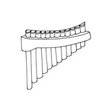 Pan flute with tubes of different lengths coloring page