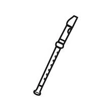 Recorder flute in diagonal position coloring page