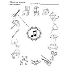 Which are musical instruments quiz coloring page