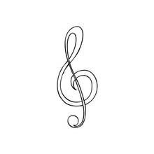Treble clef symbol coloring page