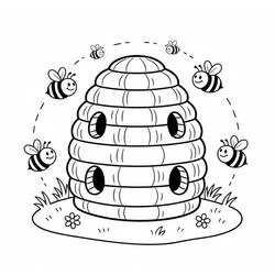 Beehive - Free printable coloring pages