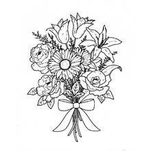 Bouquet of flowers - Free printable coloring pages