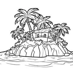 Island - Free printable coloring pages