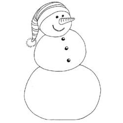 Snowman with striped hat coloring page