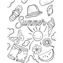 Summer season - Free printable coloring pages