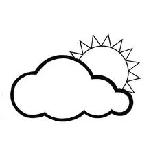 Sun and Cloud - Free printable coloring pages