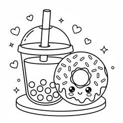 Bubble Tea - Free printable coloring pages