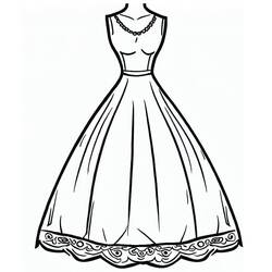 Dress with a lace hem and necklace coloring page