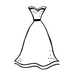 Elegant strapless dress coloring page