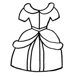 Princess dress with puffy skirt coloring page