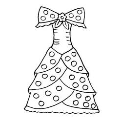 Dress with a big bow and polka dots coloring page