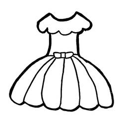 Dress with ruffled collar and bow coloring page