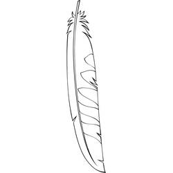 Feather with striped pattern coloring page