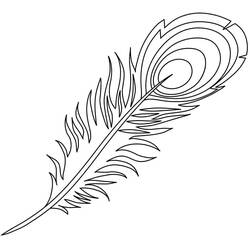 Feather with a peacock eye pattern coloring page