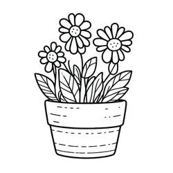 Flower Pot - Free printable coloring pages