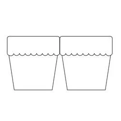 Two empty flower pots side by side coloring page