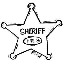 Sherrif star - Free printable coloring pages