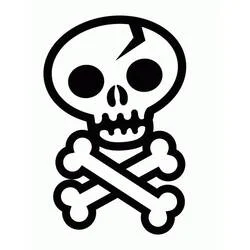 Skull with crossed bones coloring page