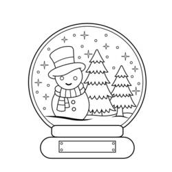 Snow Globe - Free printable coloring pages