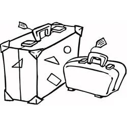 Two suitcases ready for travel coloring page