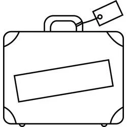 Suitcase with travel tag coloring page