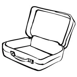 Empty open suitcase coloring page