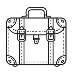 Suitcase with buckles and handle coloring page