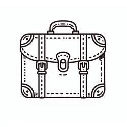 Suitcase with buckles and clasp coloring page