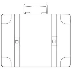 Suitcase with sturdy handle coloring page