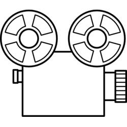 Old reel video camera coloring page