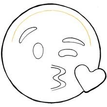 Emoji blowing a kiss coloring page