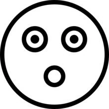 Emoji with surprised round eyes coloring page