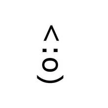 Simple emoji face with triangle nose coloring page