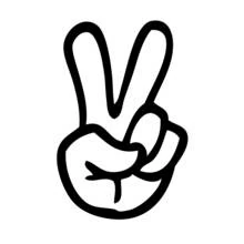 Peace sign hand emoji coloring page