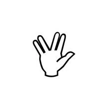 Vulcan salute hand emoji coloring page