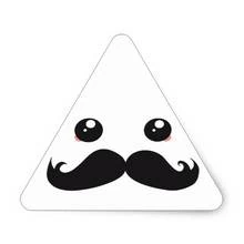 Triangle emoticon with a big mustache coloring page