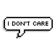 Speech bubble with I don't care message coloring page