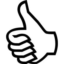 Thumbs up hand symbol coloring page