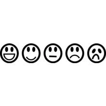Emoji mood scale with five faces coloring page