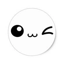 Winky face emoji circle coloring page