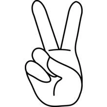 Peace hand sign emoji coloring page