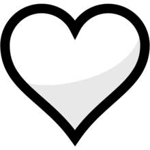 Simple heart shape emoji coloring page