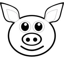 Pig face emoji coloring page
