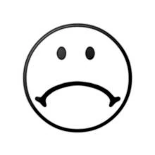 Round emoji with downturned mouth coloring page