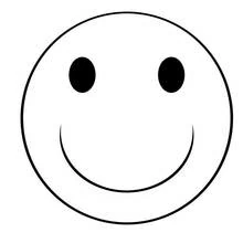 Smiley face with a big grin coloring page