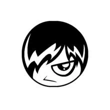 Emoji with emo hairstyle and single visible eye coloring page