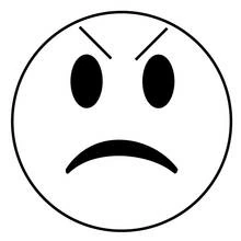 Emoji with an angry face coloring page