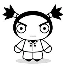 Pucca with an angry expression coloring page