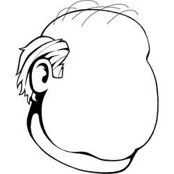 Blank face profile with hair and ear coloring page