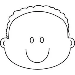 Boy's face with curly hair coloring page